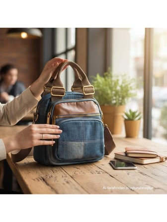 Guja C1012 Kadın Denim El Ve Sırt Çantası Kot Mavi