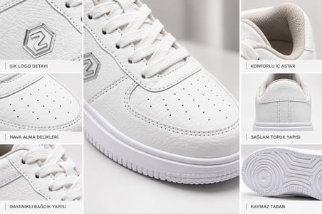 Noka Brook Unisex Sneaker Spor Ayakkabı Beyaz