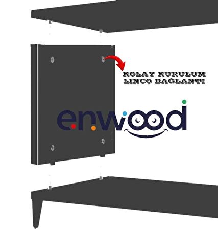 ENWOOD CAPELLA GRİ COUNTRY 4 KAPAKLI AHŞAP AYAKLI 160 CM TV ÜNİTESİ