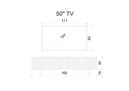 Enwood Capella Kumtaşı Rengi Mdf 4 Kapaklı Ahşap Ayaklı 160 Cm Tv Ünitesi