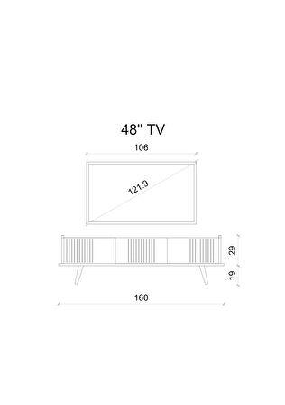 ENWOOD SPİCA SAFİR MEŞE RENGİ MDF 3 KAPAKLI AHŞAP AYAKLI 160 CM TV ÜNİTESİ