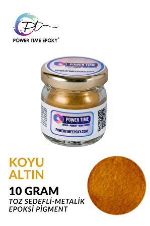 Sedefli Metalik Toz Pigment Boya  Koyu Altın Deep Gold  Epoksi Için 10 GRAM