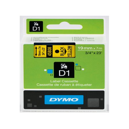 Dymo D1 Şerit Standart 19 MMx7 MT Sarı Üzerine Siyah 45808 S0720880