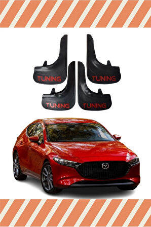 Mazda 3 Tuning yazılı 4’lü tozluk çamurluk paçalık performans odaklı
