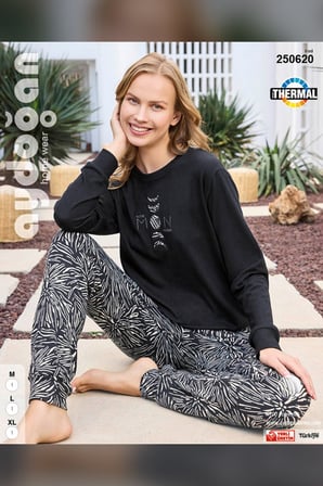 Aydoğan Kadın Asya Moon And Back Dağ Yeşili Termal Pijama Takımı 250620