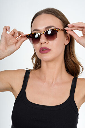 3201 GOLD/LEO 50 Olivier Philippe Clubmaster Güneş Gözlüğü