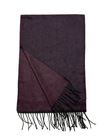 Lacivert Bordo Desenli Atkı Kaşkol
