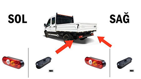 STOP LAMBASI TRANSİT KAMYONET (PICK-UP) SOKETLİ DUYLU (SAĞ SOL AYNI) V-348 06>14 7C16 13404AA