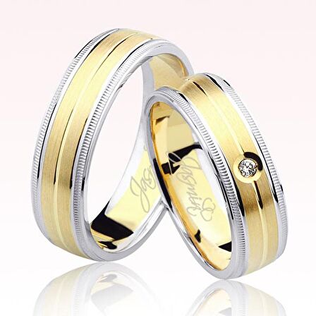 Sarı Beyaz Altın Alyans 3204-1