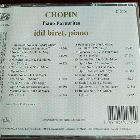 Chopin  - İdil Biret / Piano - 1995  Türkiye Basım- Açılmamış Ambalajlı CD Albüm