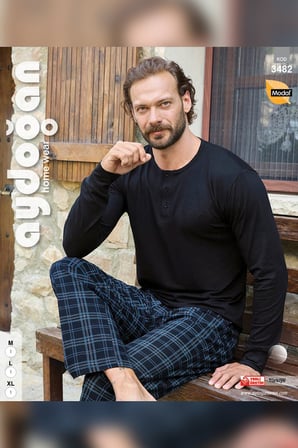 Aydoğan Erkek Civan Patlı Modal Lacivert Pijama Takım 3482