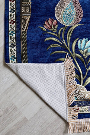 Lale Desenli Astarlı Lüks Seccade S1002 Gri