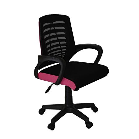 Türksit Karizma File Plastik Ayaklı Çalışma Koltuğu Pembe
