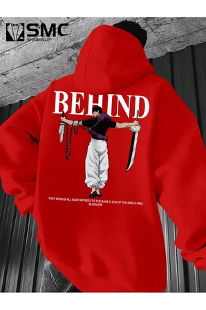 Unisex Toji X Japon Baskılı kapüşonlu Sweatshirt