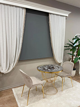 Brillant Mat Koyu Gri (ANTRASİT) Stor Perde Kalın Kumaş Alüminyum Kasa Boru