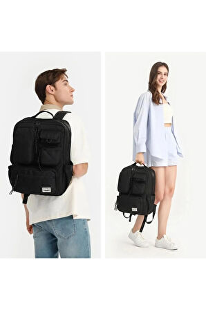 Okul Sırt Çantası Geniş Hacimli Laptop Gözlü reflektör fermuar Yandan Cepli