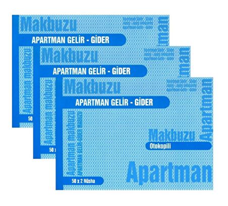 Apartman Makbuzu Otokopili 2-50 Gürmat Apartman Gelir Gider Makbuzu Kendinden Karbonlu 50 Sayfa 3 Adet