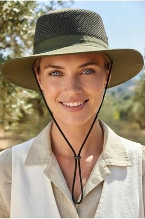 Tezzgelsin Kadın Fileli Safari Şapkası Geniş Siperlikli İpli Nefes Alan UV Güneş Koruyucu Balıkçı ve Outdoor Doğa Şapkası