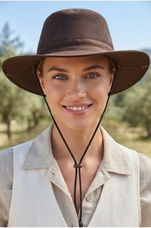 Tezzgelsin Kadın Fileli Safari Şapkası Geniş Siperlikli İpli Nefes Alan UV Güneş Koruyucu Balıkçı ve Outdoor Doğa Şapkası