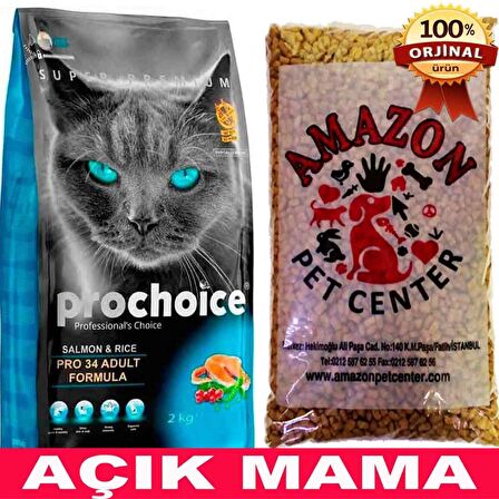 Prochoice Pro 34 Somonlu ve Prinçli Kedi Maması Açık 1 Kg