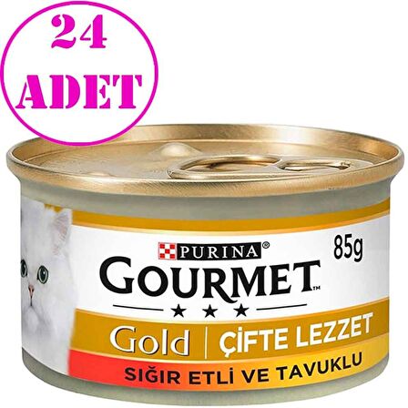 Gourmet Gold Sığır Etli Tavuklu Kedi Konservesi 85gr 24 AD