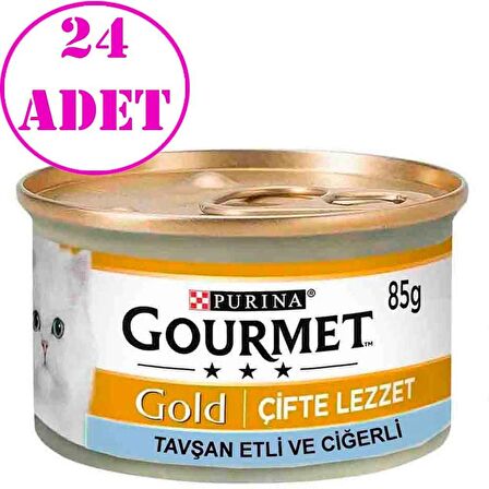 Proplan Gourmet Ciğerli Tavşanlı Parçalı Kedi Konservesi 85 gr 24 AD