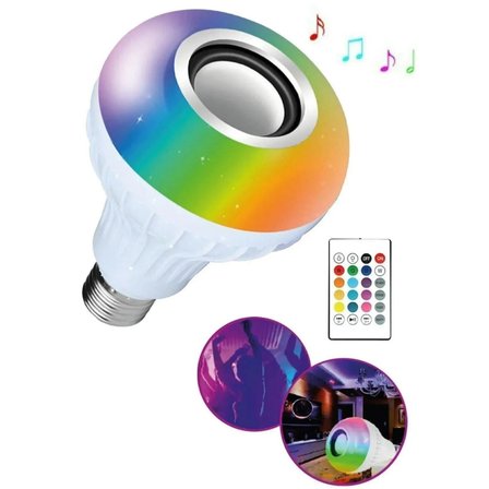 Bluetooth Hoparlörlü Uzaktan Kumandalı RGB Akıllı LED Ampul 16 Renk Değiştirilebilir Müzikli Lamba