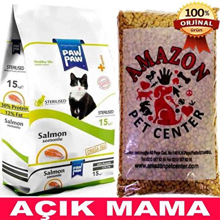 Paw Paw Sterilised Somonlu Kısırlaştırılmış Kedi Maması Açık 1 Kg