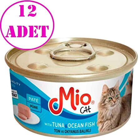 Mio Ton Balıklı Ve Deniz Balıklı Püre Konserve Kedi Maması 85 gr 12 AD