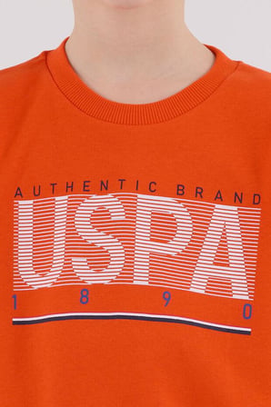 U.S.Polo Assn Erkek Çocuk Turuncu Uzun Kollu Pijama Takımı 2209-G 