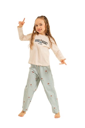 Arnetta Kız Çocuk Krem Pijama Takımı 3734-G