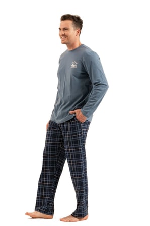 Arnetta Erkek İndigo Uzun Kollu Pijama Takımı 3832-S 