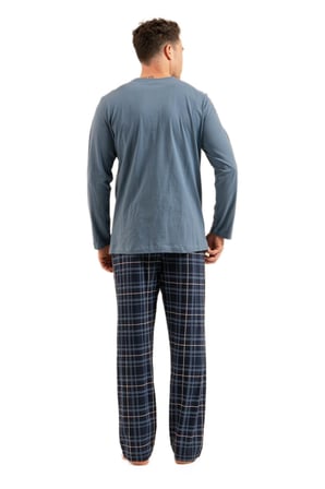 Arnetta Erkek İndigo Uzun Kollu Pijama Takımı 3832-S 