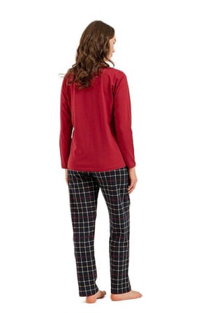 Arnetta Kadın Bordo Uzun Kol Pijama Takımı 3730-S 