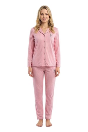 U.S. Polo Assn. Kadın Pembe Pijama Takım 20308 