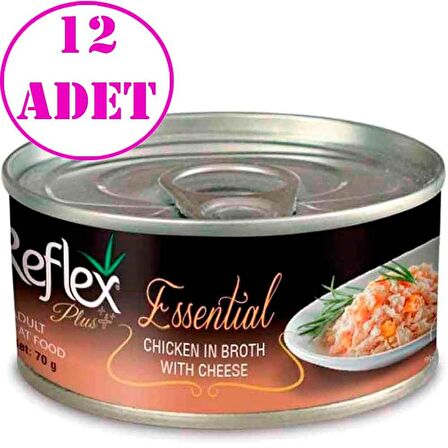 Reflex Plus Essential Kedi Konservesi Tavuklu Peynirli 70 Gr 12 AD