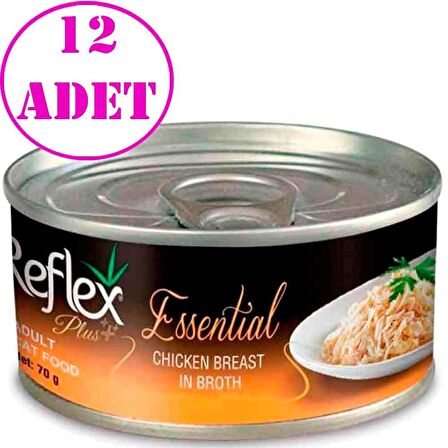 Reflex Plus Essential Kedi Konservesi Tavuk Göğüslü 70 Gr 12 AD
