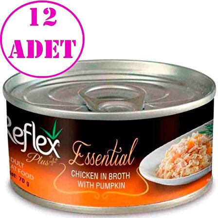 Reflex Plus Essential Kedi Konservesi Tavuklu Balkabaklı 70 Gr 12 AD