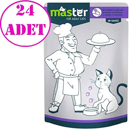 Master Kedi Konservesi Tavşanlı 80 Gr 24 AD