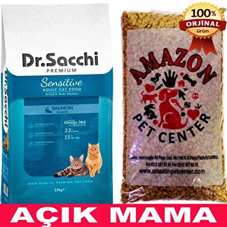 Dr Sacchi Somonlu Kedi Maması Açık 1 Kg