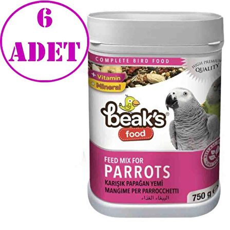 Beaks Karışık Papağan Yemi 750 gr 6 AD