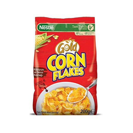 Nestle Gold Corn Flakes Tam Tahıllı Mısır Gevreği 200 Gr x 3 Adet