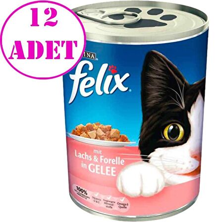 Purina Felix Somon ve Alabalıklı Kedi Konservesi 400 Gr 12 AD