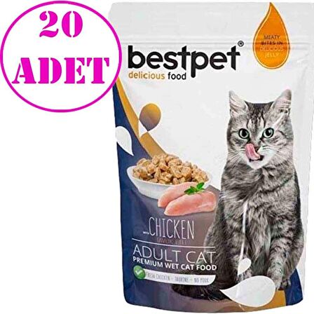 BestPet Jelly Pouch Tavuklu Yetişkin Kedi Maması 85 Gr 20 AD