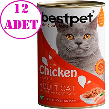 BestPet Tavuklu Kedi Konservesi 400gr 12 AD