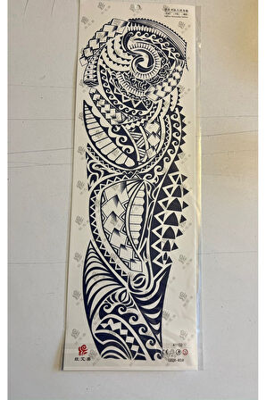 Tribal 3 Hafta Kalıcı 2 Adet Birden Tam Kol Bacak Geçici Dövme 46 cm