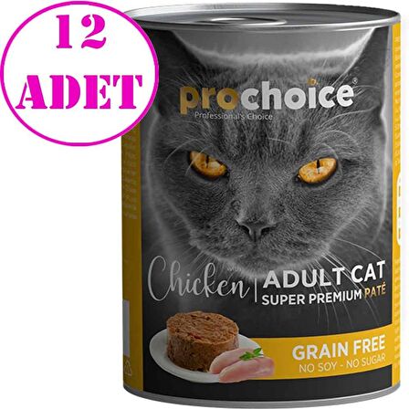Pro Choice Tavuklu Kedi Konservesi Pate 400 Gr 12 AD