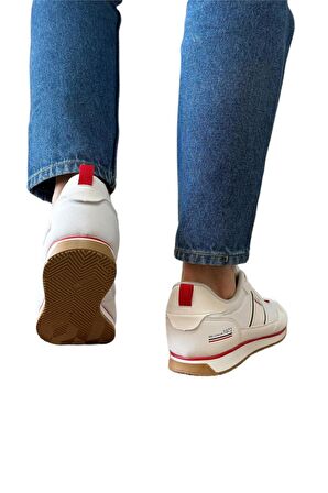 Erkek Günlük Sneaker Spor Ayakkabı BEYAZ - KIRMIZI