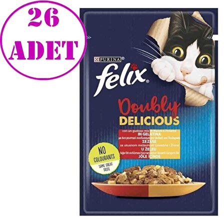 Felix Sığır Etli ve Kümes Hayvanlı Kedi Pouch 85 gr 26 AD