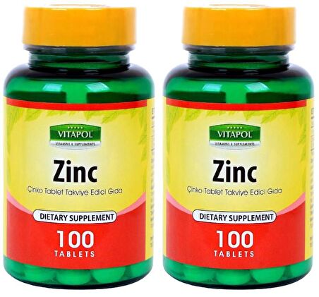 Vitapol Zinc Sulfate 15 Mg Çinko Sülfat 2x100 Tablet 